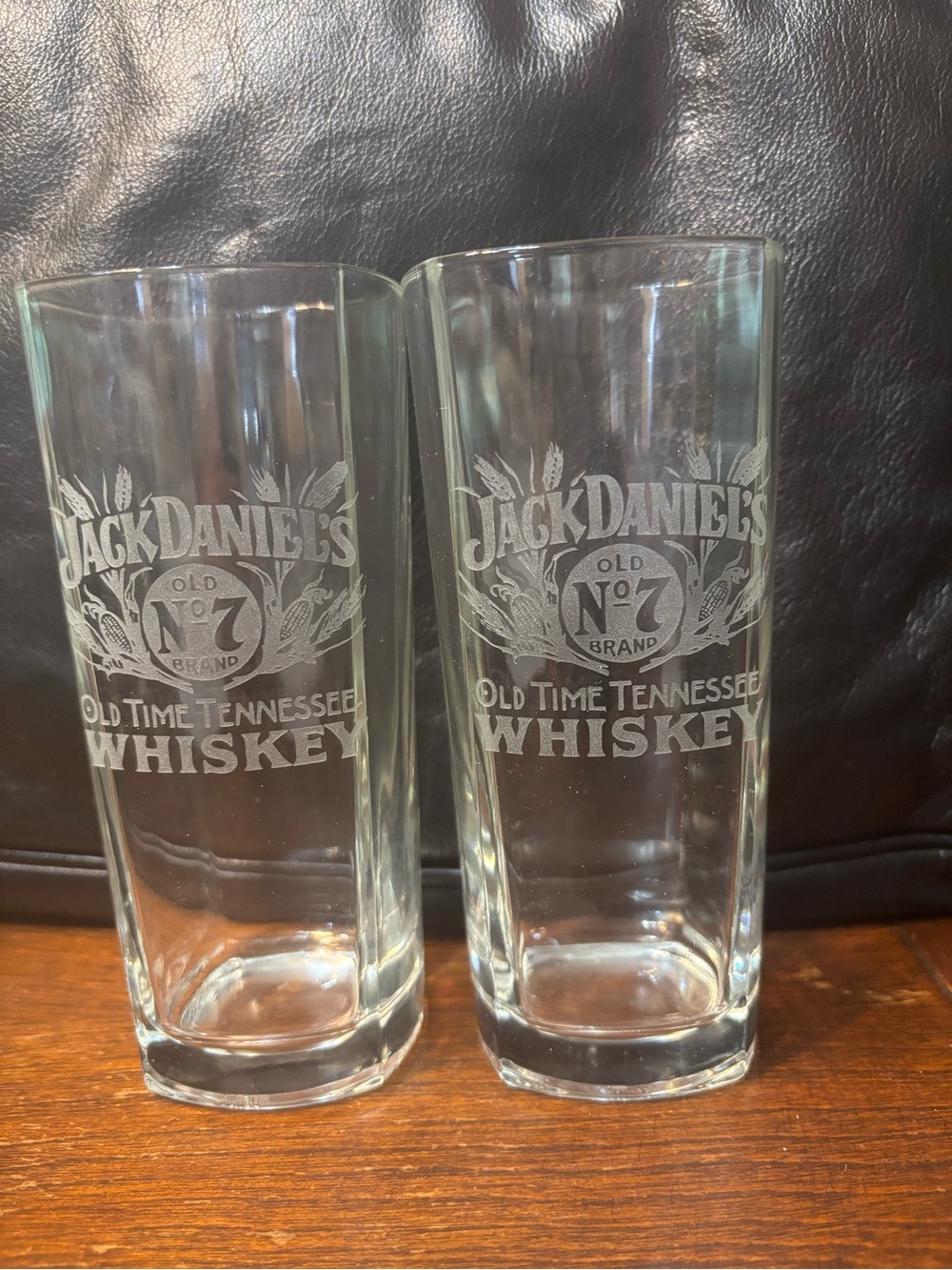 Vintage Fenton Jack Daniel’s Etched Highball Glasses- set of 2